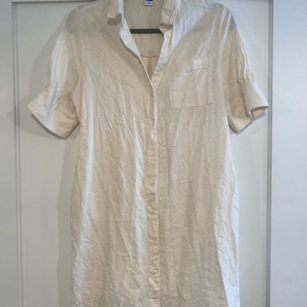 Linen Blend Shirt Dress